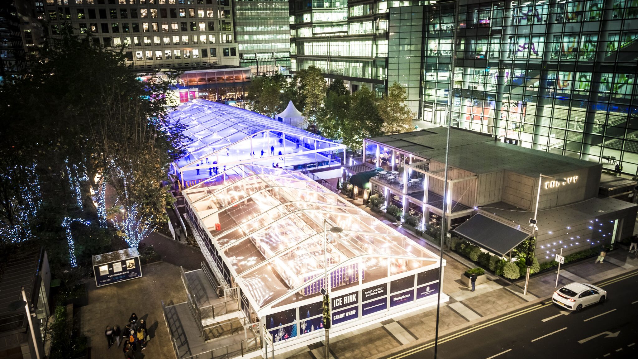 temporary ice rink structure