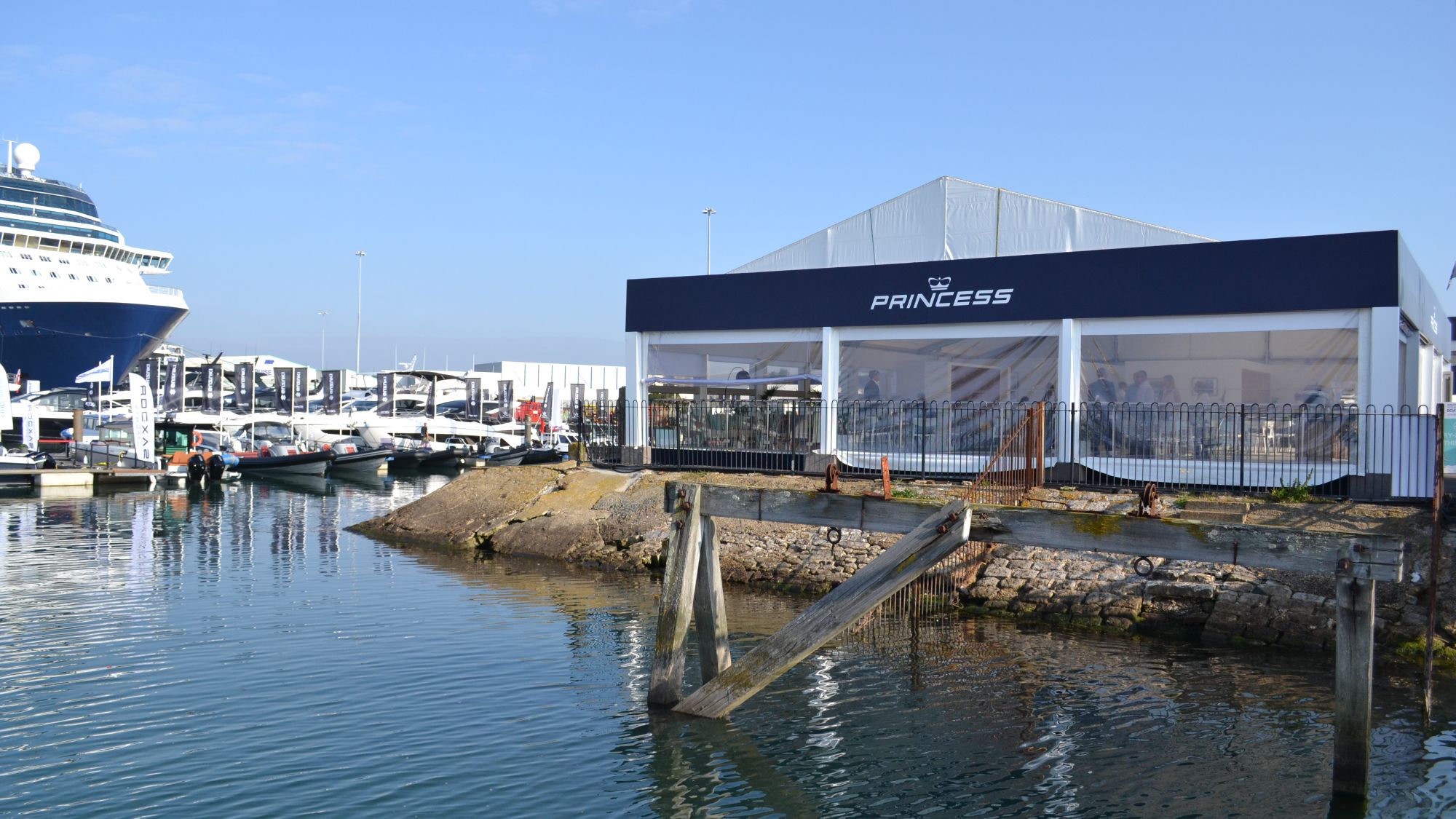 temporary structures at Boat Show