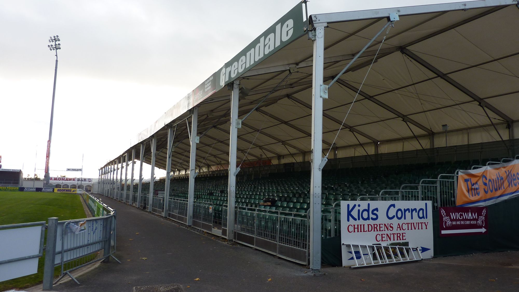 Temporary sports facilities seating cover