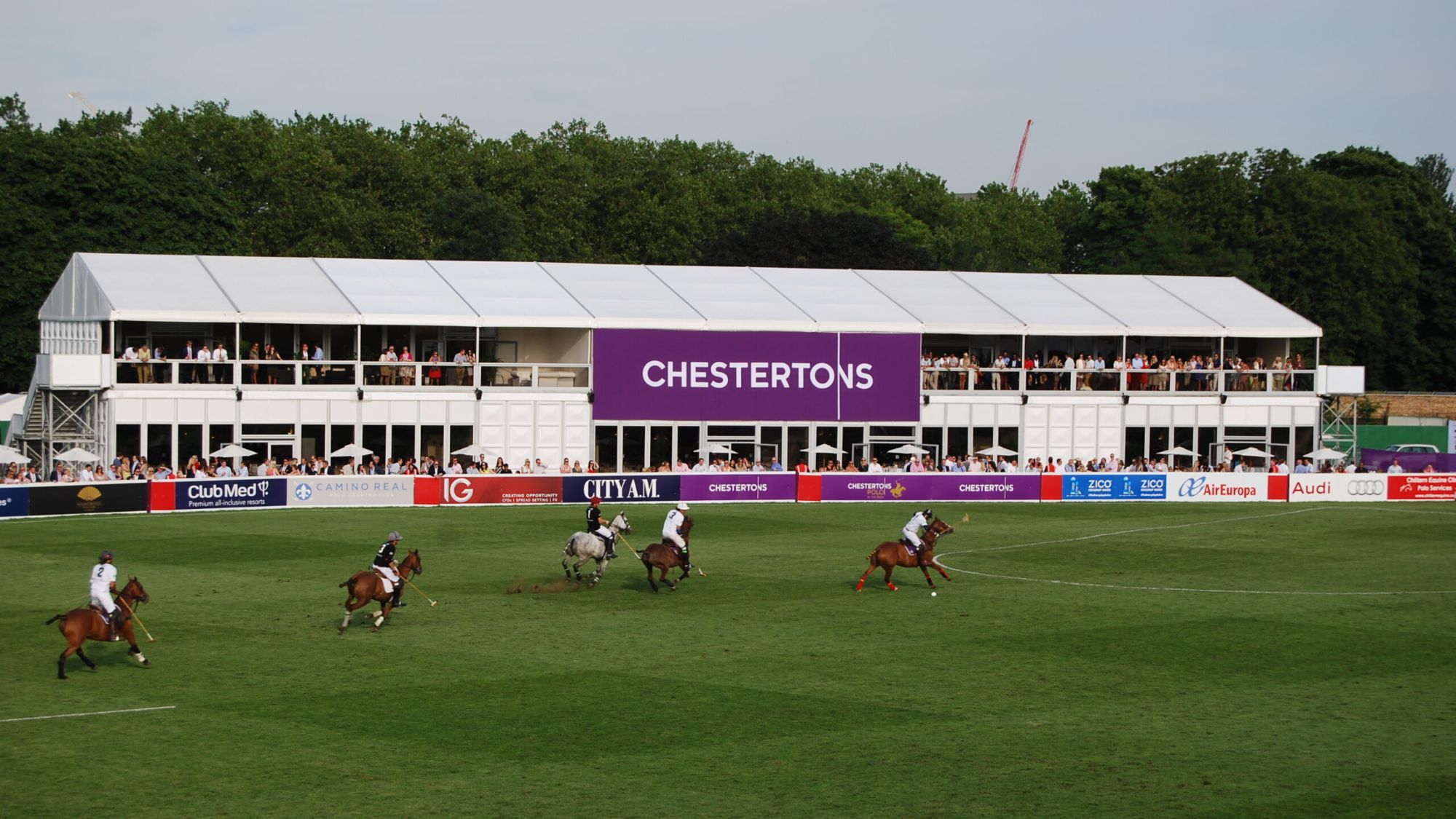 temporary sporting event Polo in the Park structures