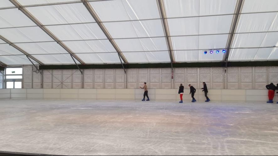 inside the temporary ice rink