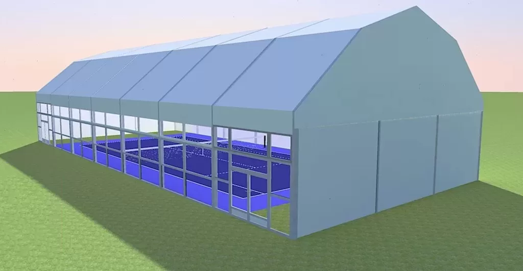 Temporary sports hall