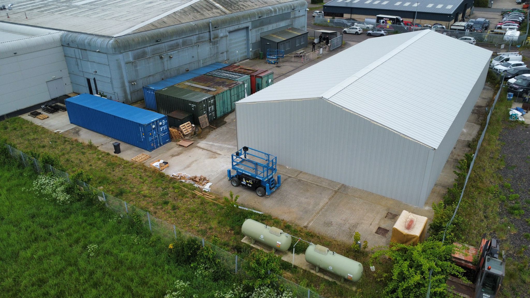 temporary warehouse aerial