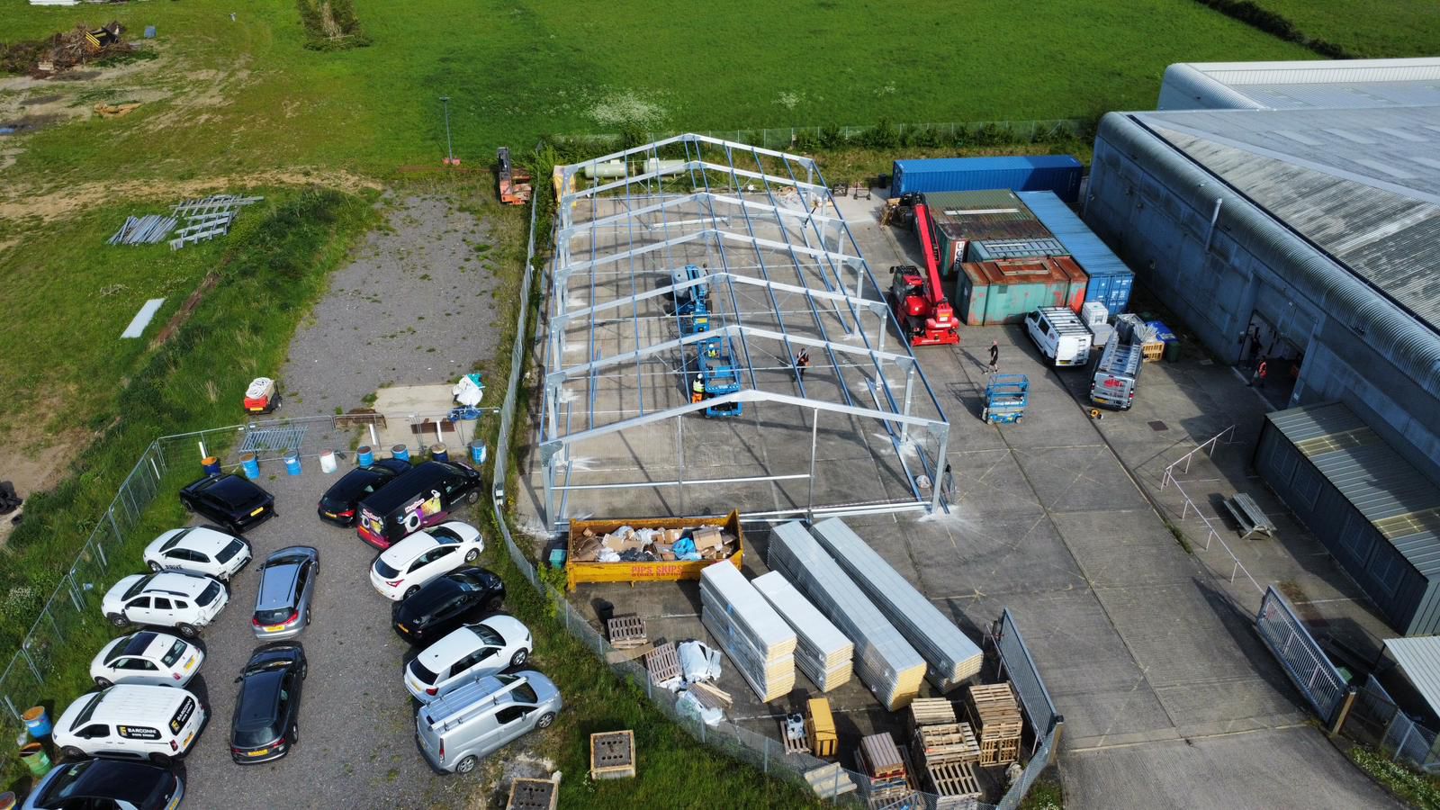 temporary warehouse building aluminium frame