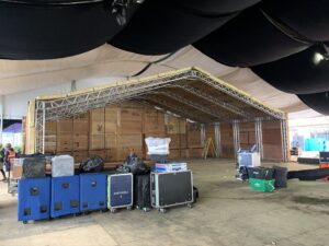 Managing sound levels in temporary venues